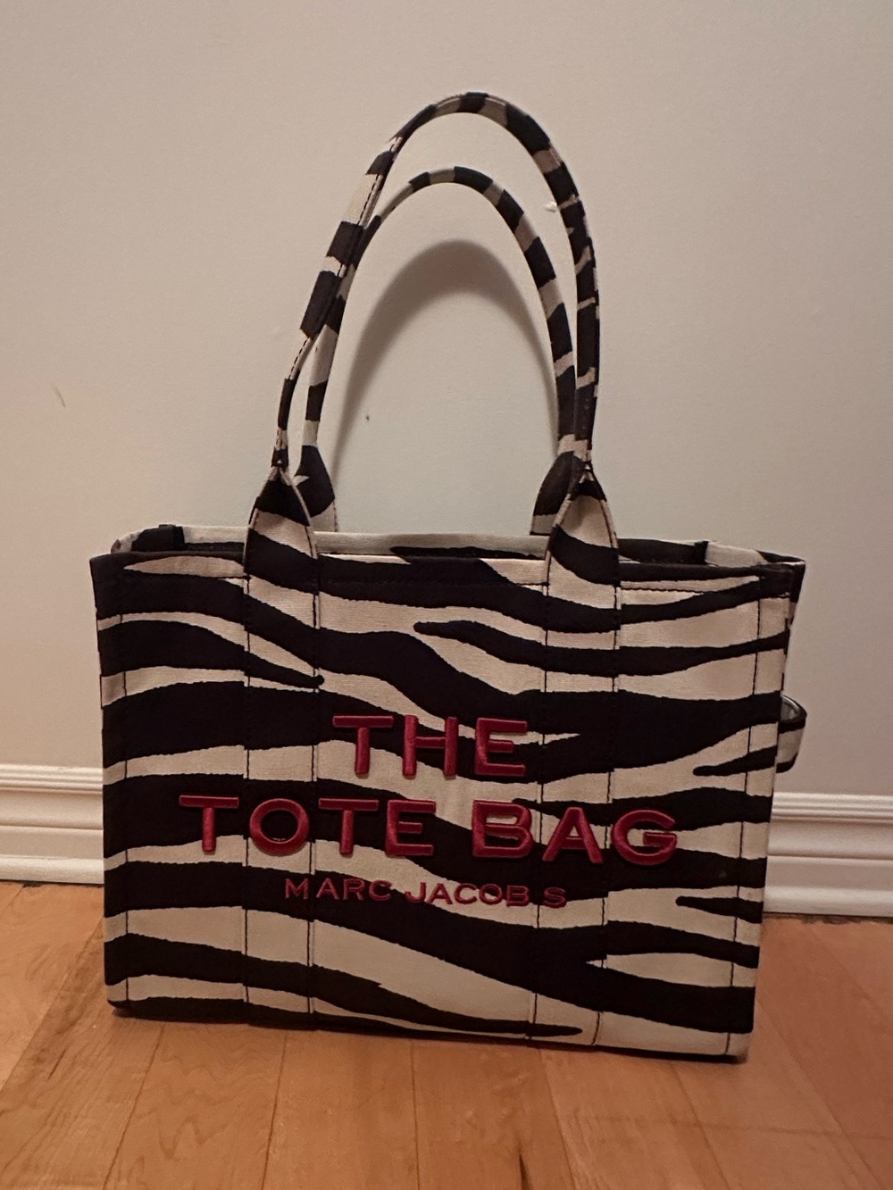 Marc Jacobs Zebra Print Tote XL with Red Logo